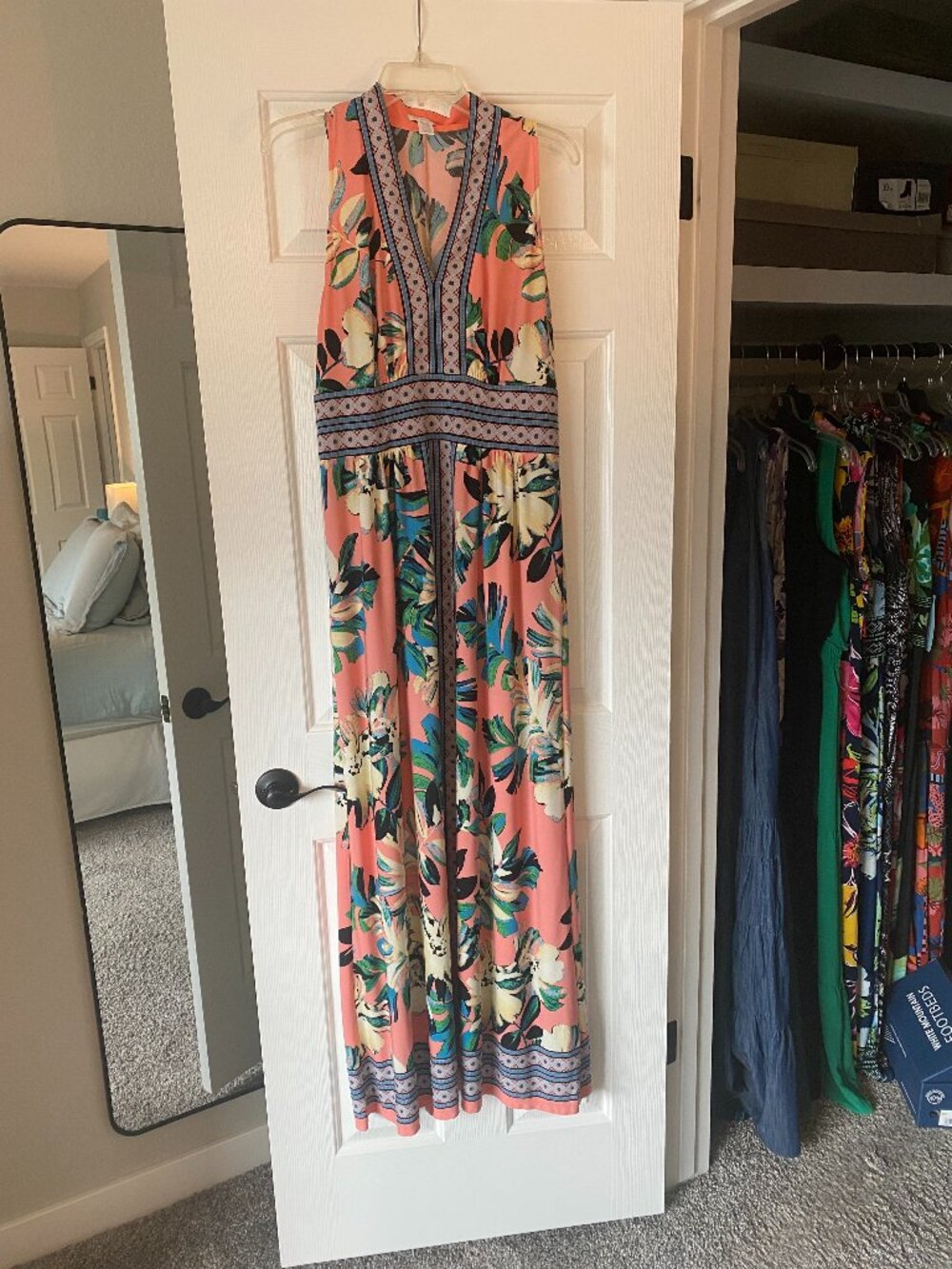 Maggy London McKay Dress in Palm Leaf Floral Stunning Colors Size 12